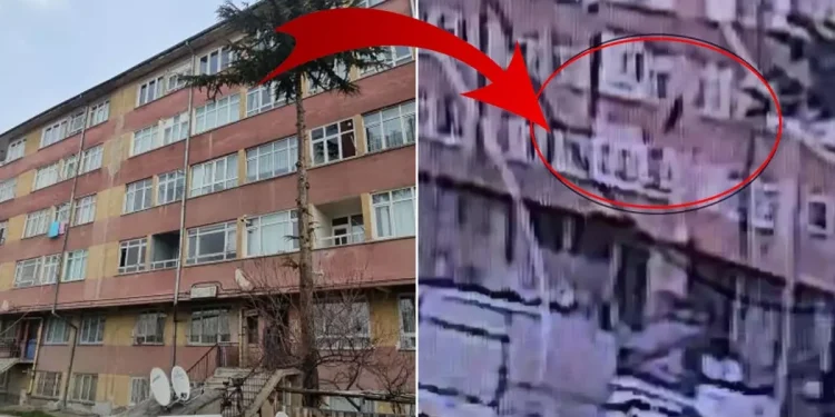 5. kattan balıklama atladı, korkunç anlar kamerada