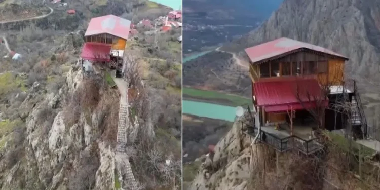 Zirvede bulunan evin hikayesi görenleri şaşırtıyor