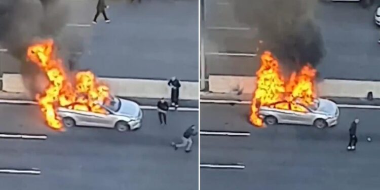Dronla vurulan araçtaki adam diri diri yandı! Dehşet anlarını gözyaşlarıyla kaydetti